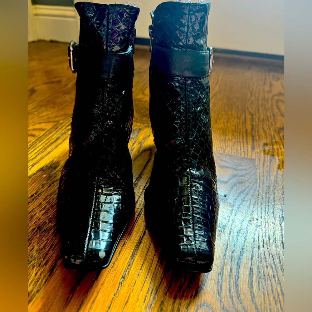 Faux alligator boots